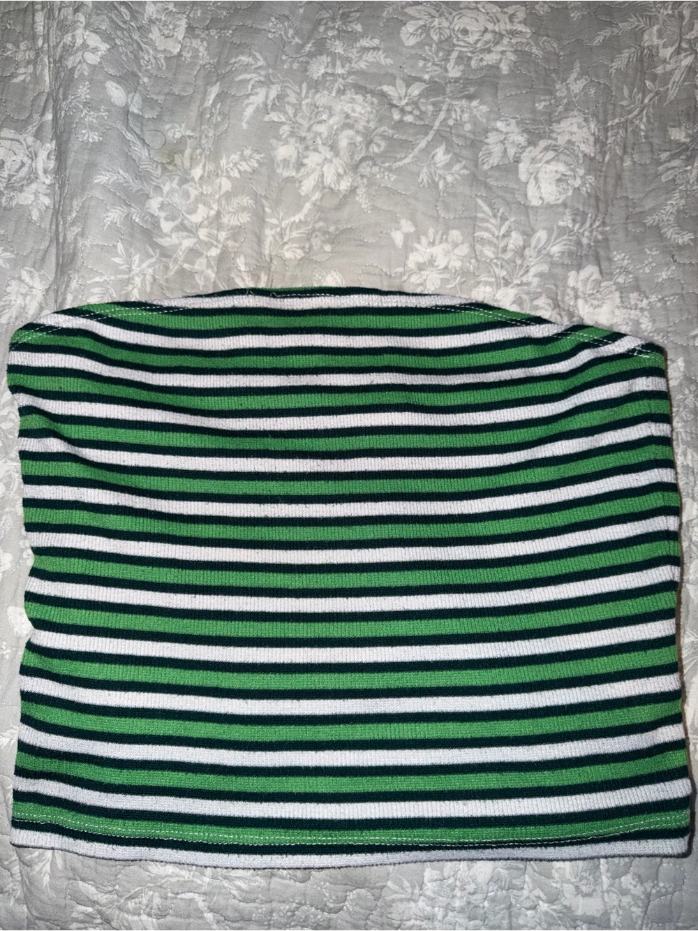 Striped Green & White Women’s Crop Top